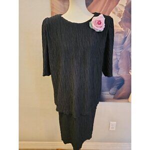 Women's Riccardo Dress 20 1/2 Black Short Sleeve Vintage
